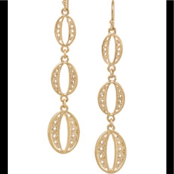 Stella & Dot Kimberly earrings in gold new - Picture 3 of 4